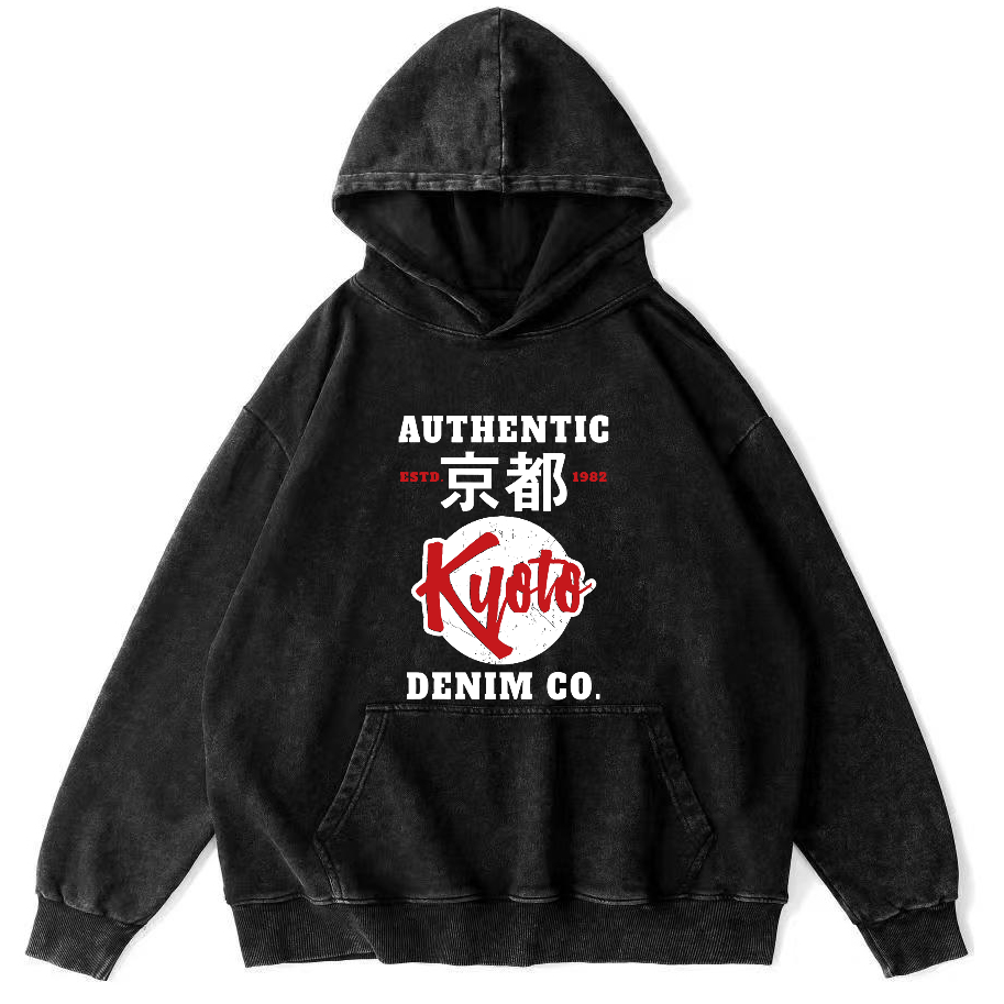 Kyoto, Japan Vintage Washed Hoodie-Zazasy
