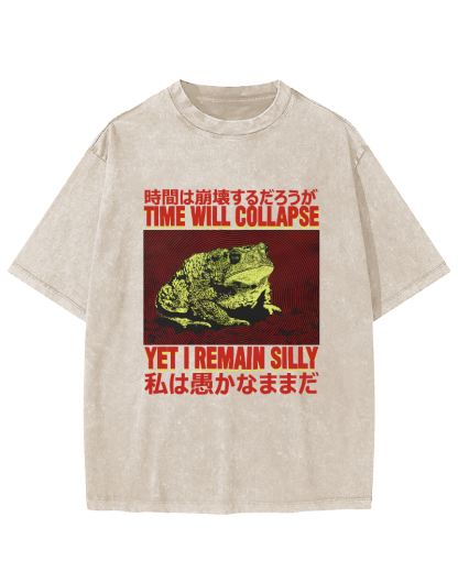 Retro Frog Japanese Style Vintage Distressed T-shirt-Zazasy