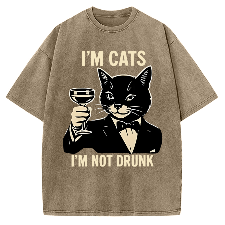 Cat Cheers Meme Funny Vintage Washed T-shirt