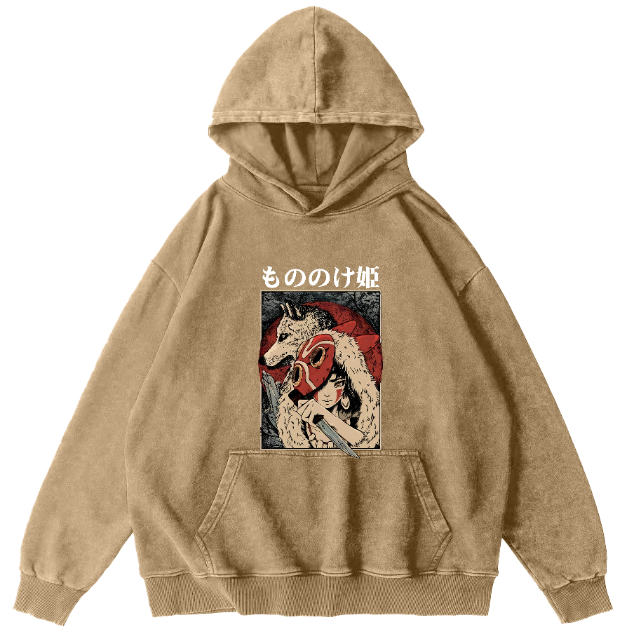 Anime Pattern Japanese Style Vintage Distressed Hoodie-Zazasy