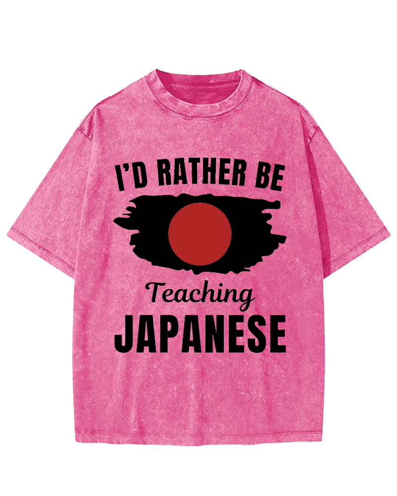 Id Rather Be Japanese  Vintage Washed T-shirt-Zazasy