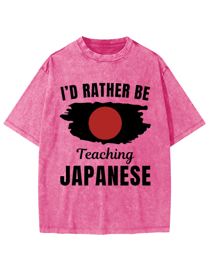 Id Rather Be Japanese  Vintage Washed T-shirt-Zazasy