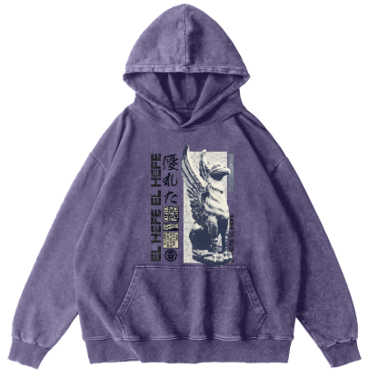 Griffin Retro Vintage Washed Hoodie-Zazasy
