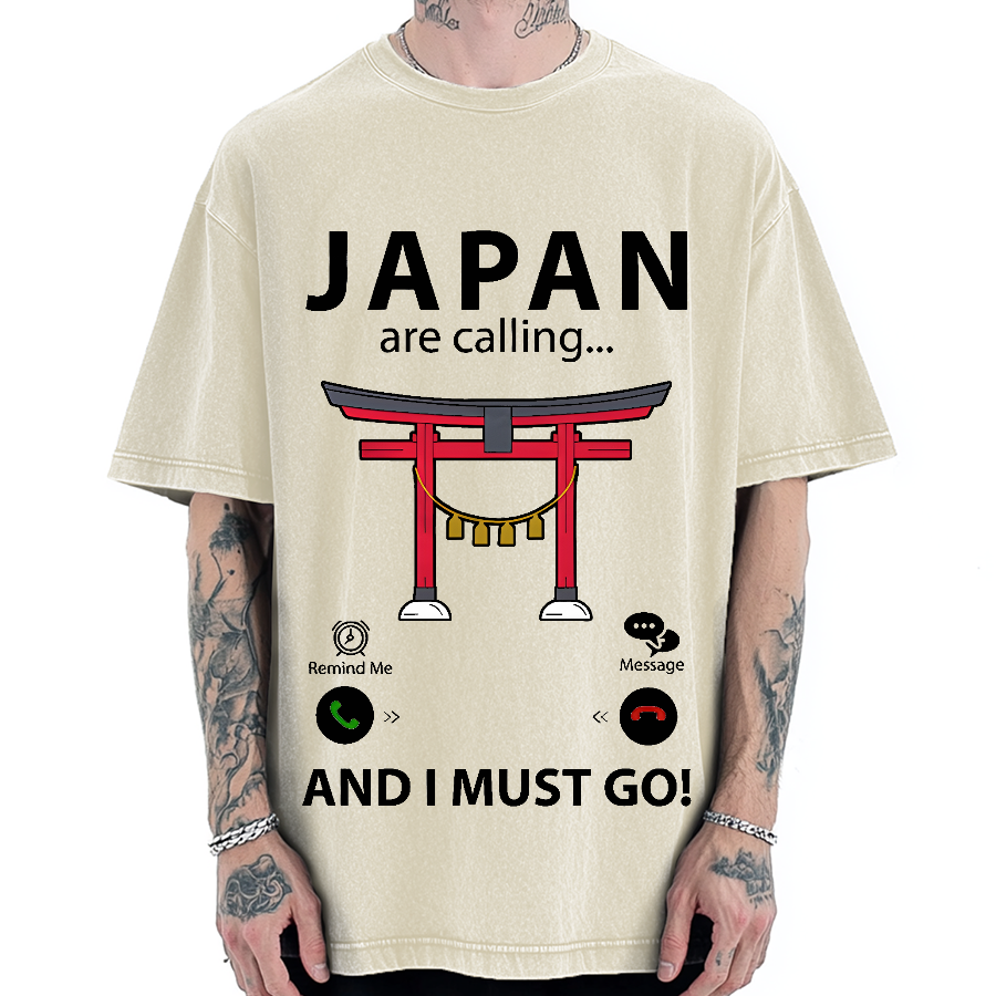 Japan Is Calling And I Must Go Vintage Washed T-shirt