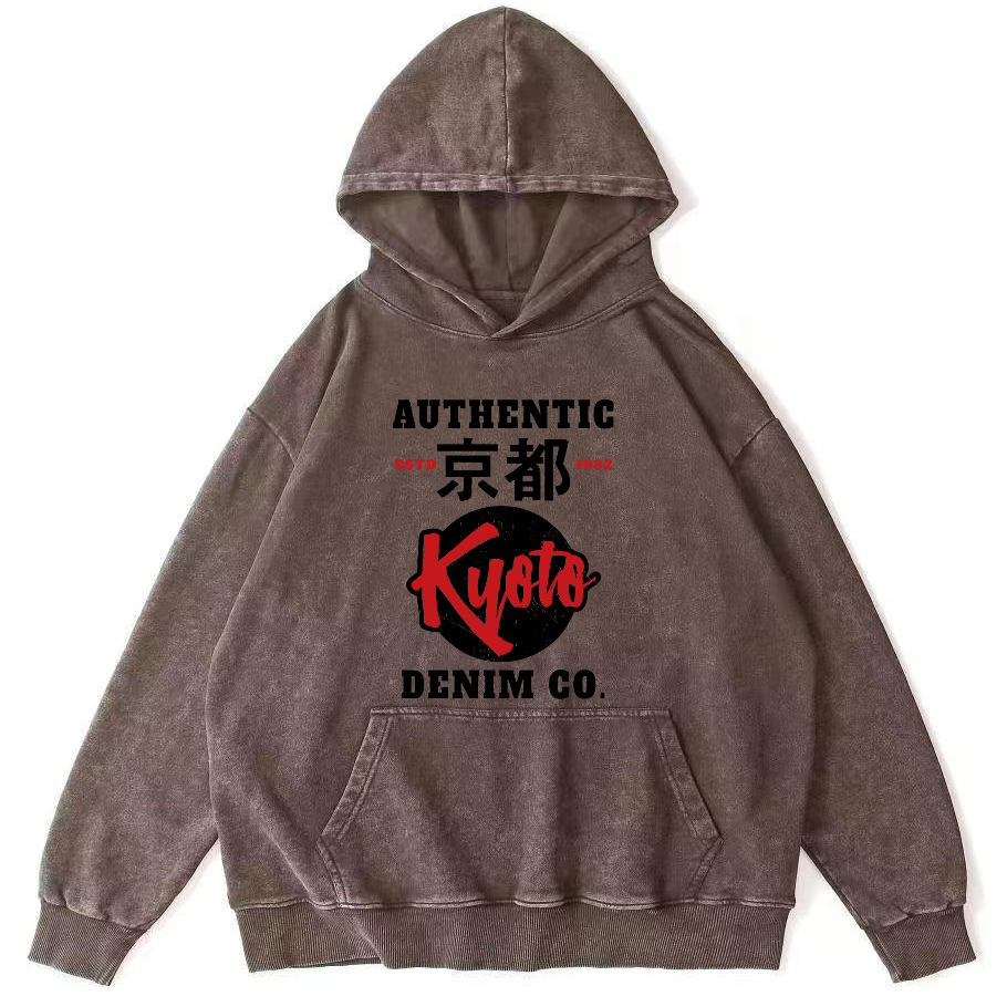 Kyoto, Japan Vintage Washed Hoodie-Zazasy