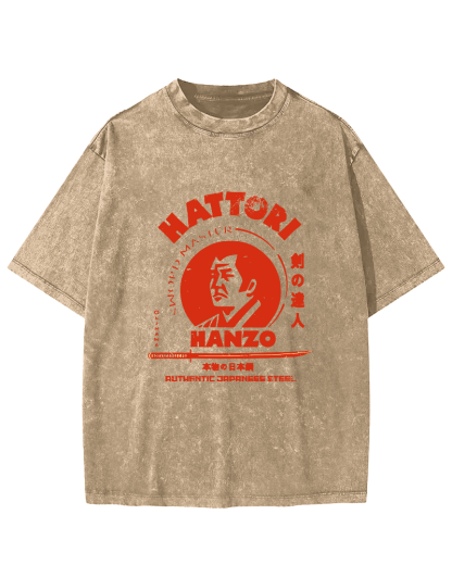 Hattori Hanzo Vintage Washed T-shirt-Zazasy