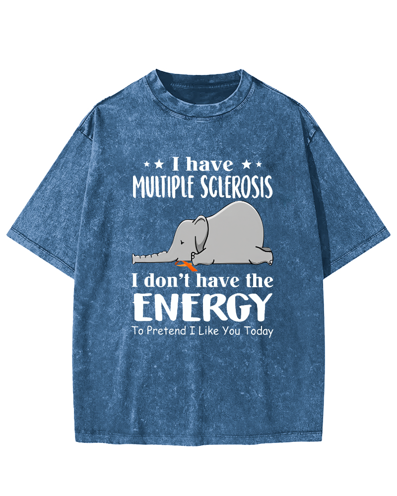 I Don't Have The Energy To Pretend I Like You Today Vintage Distressed T-shirt-Zazasy