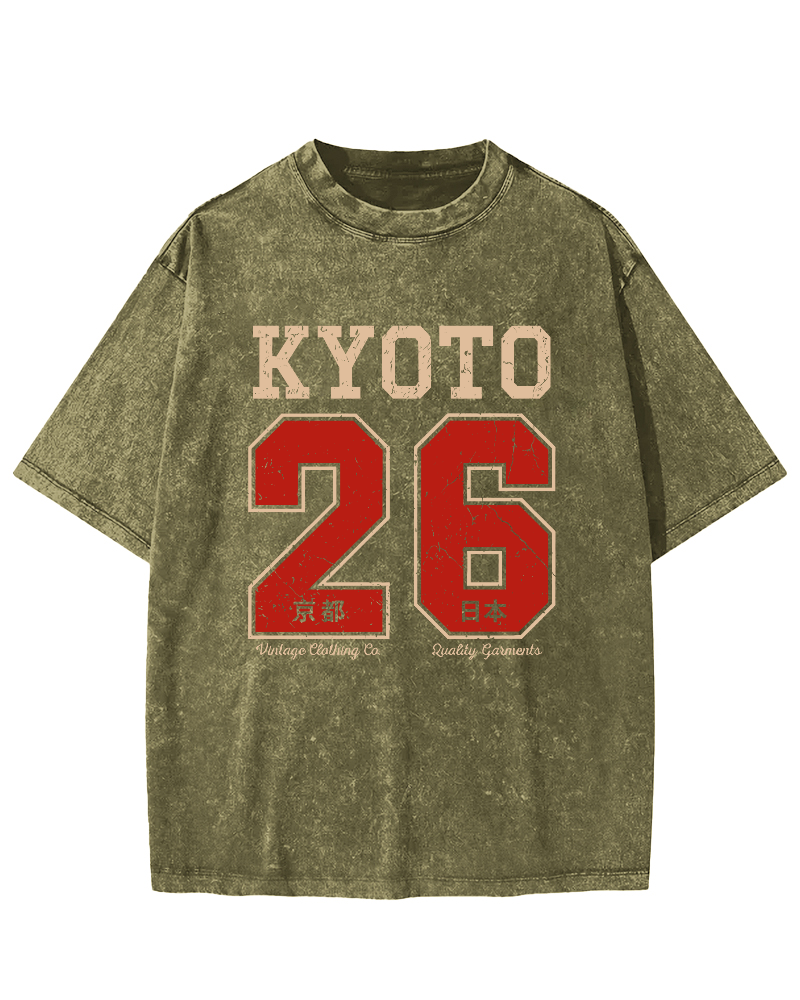 Kyoto Japan No. 26 Vintage Washed T-shirt-Zazasy