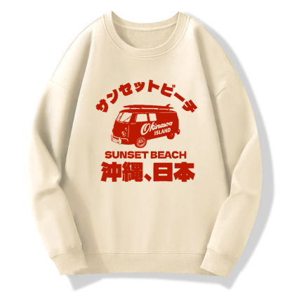 okinawa island Cotton Pullover Sweatshirt