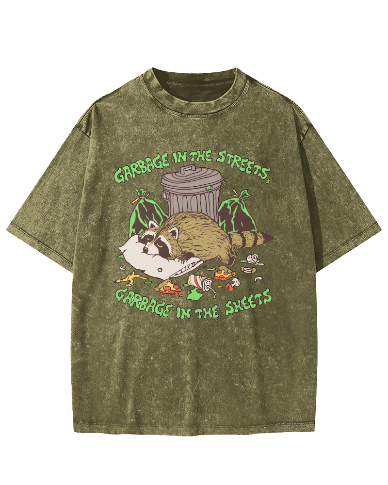 A raccoon That is Well Fed And Sleeping Vintage Distressed T-shirt-Zazasy