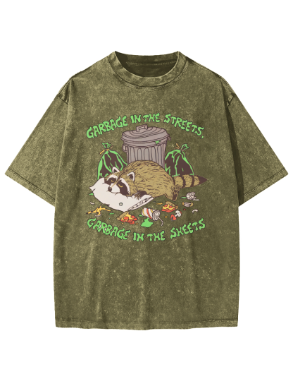 A raccoon That is Well Fed And Sleeping Vintage Distressed T-shirt-Zazasy