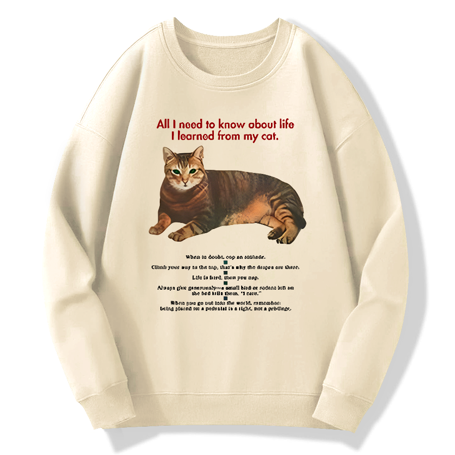 Cat Retro Cotton Pullover Sweatshirt