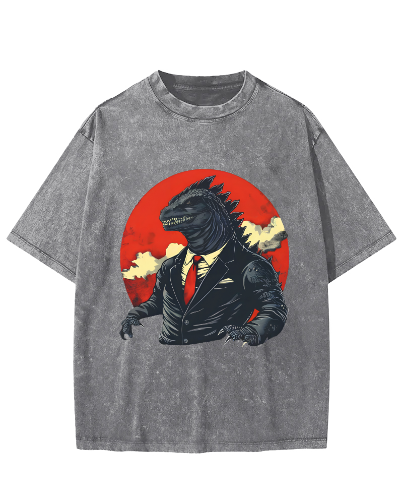 Lizard Monster Japanese Vintage Washed T-shirt