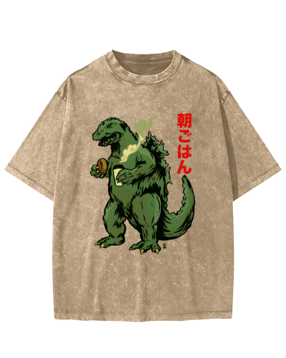 The Big Monster Eating Breakfast Vintage Distressed T-shirt