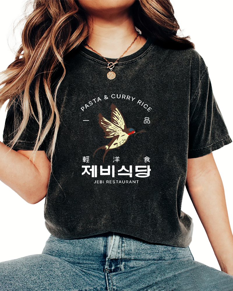 Swallow Japanese Style Vintage Distressed T-shirt-Zazasy