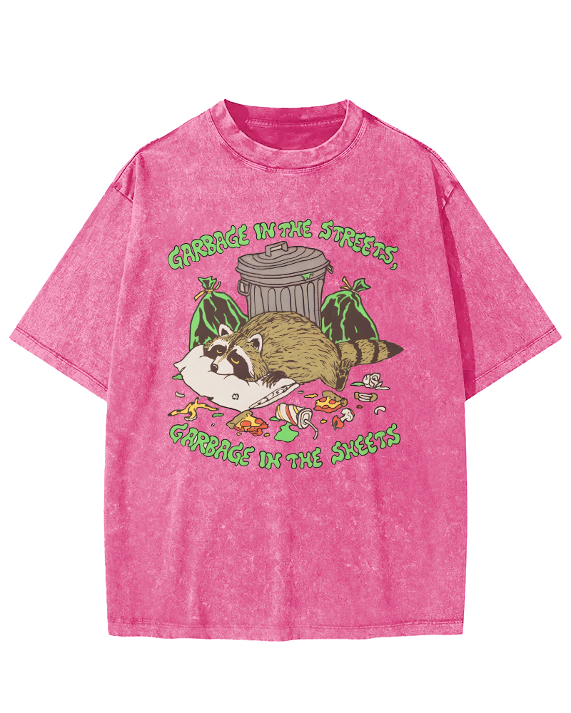 A raccoon That is Well Fed And Sleeping Vintage Distressed T-shirt-Zazasy