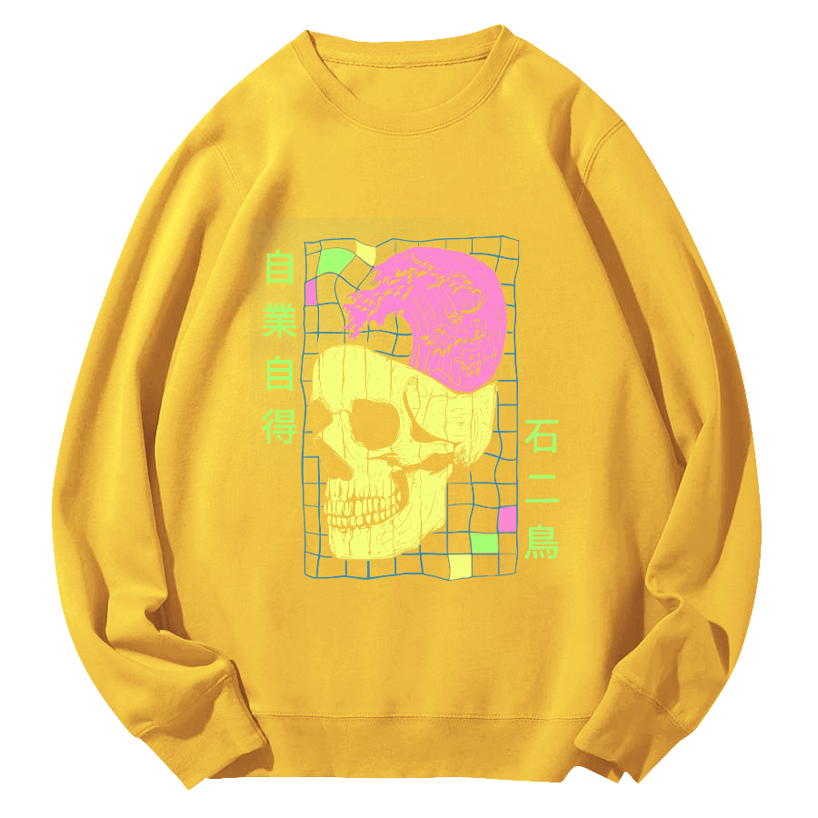 Self Pleasure Japanese Style Round Neck Sweatshirt-Zazasy