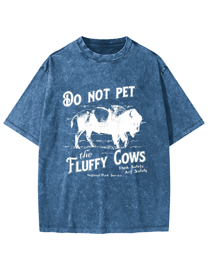 Do Not Pet The Fluffy Cows Vintage Distressed T-shirt-Zazasy