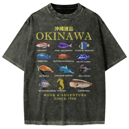 Okinawa Islands Fish Vintage Washed T-shirt