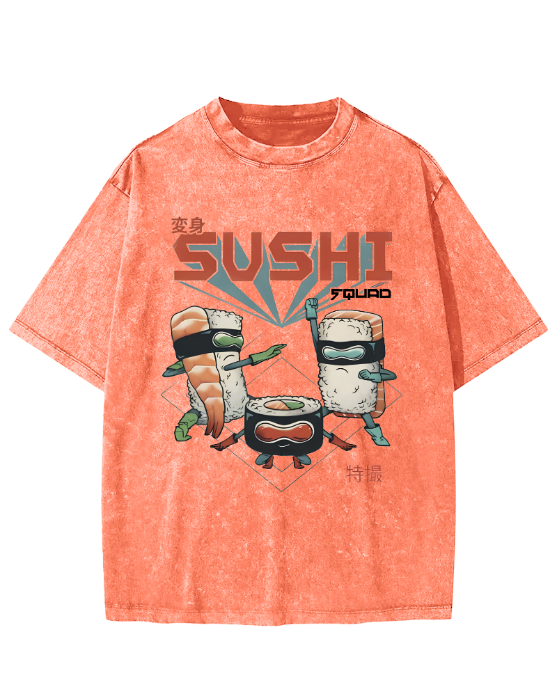 Tokyo Sushi Vintage Washed T-shirt-Zazasy