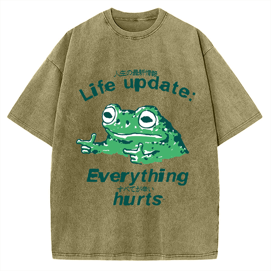 Life Update Harts Frog Vintage Washed T-shirt