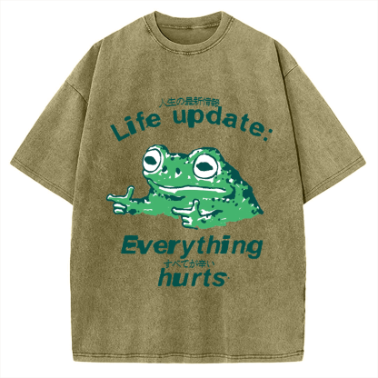 Life Update Harts Frog Vintage Washed T-shirt