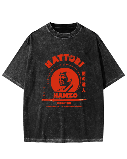 Hattori Hanzo Vintage Washed T-shirt-Zazasy