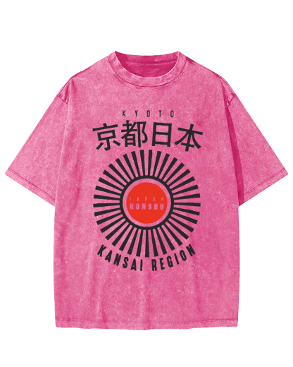 Kyoto, Japan Vintage Washed T-shirt-Zazasy