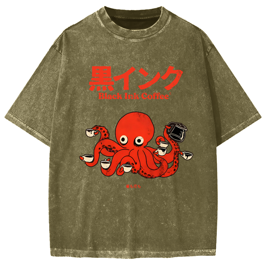 Black Ink Coffee Vintage Washed T-shirt