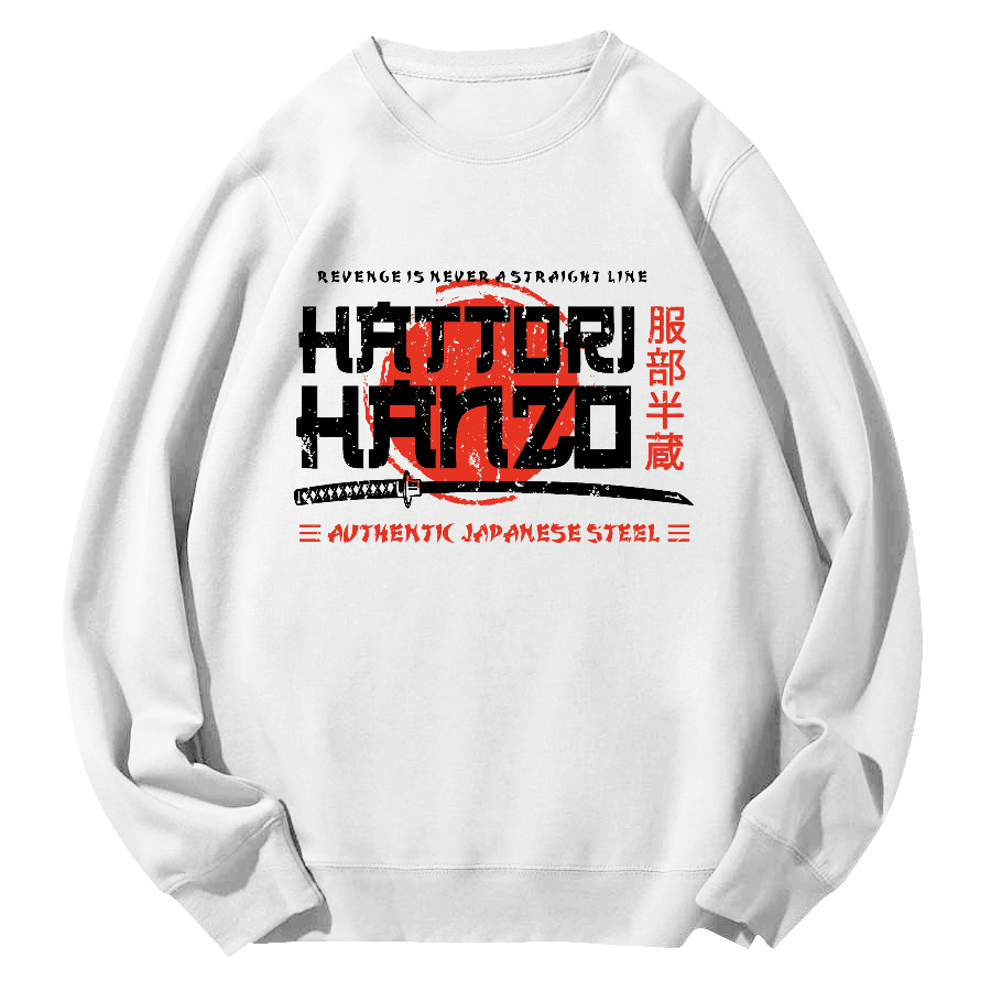 Hattori Hanzo Retro Round Neck Sweatshirt-Zazasy