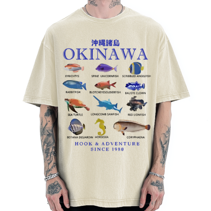 Okinawa Islands Fish Vintage Washed T-shirt