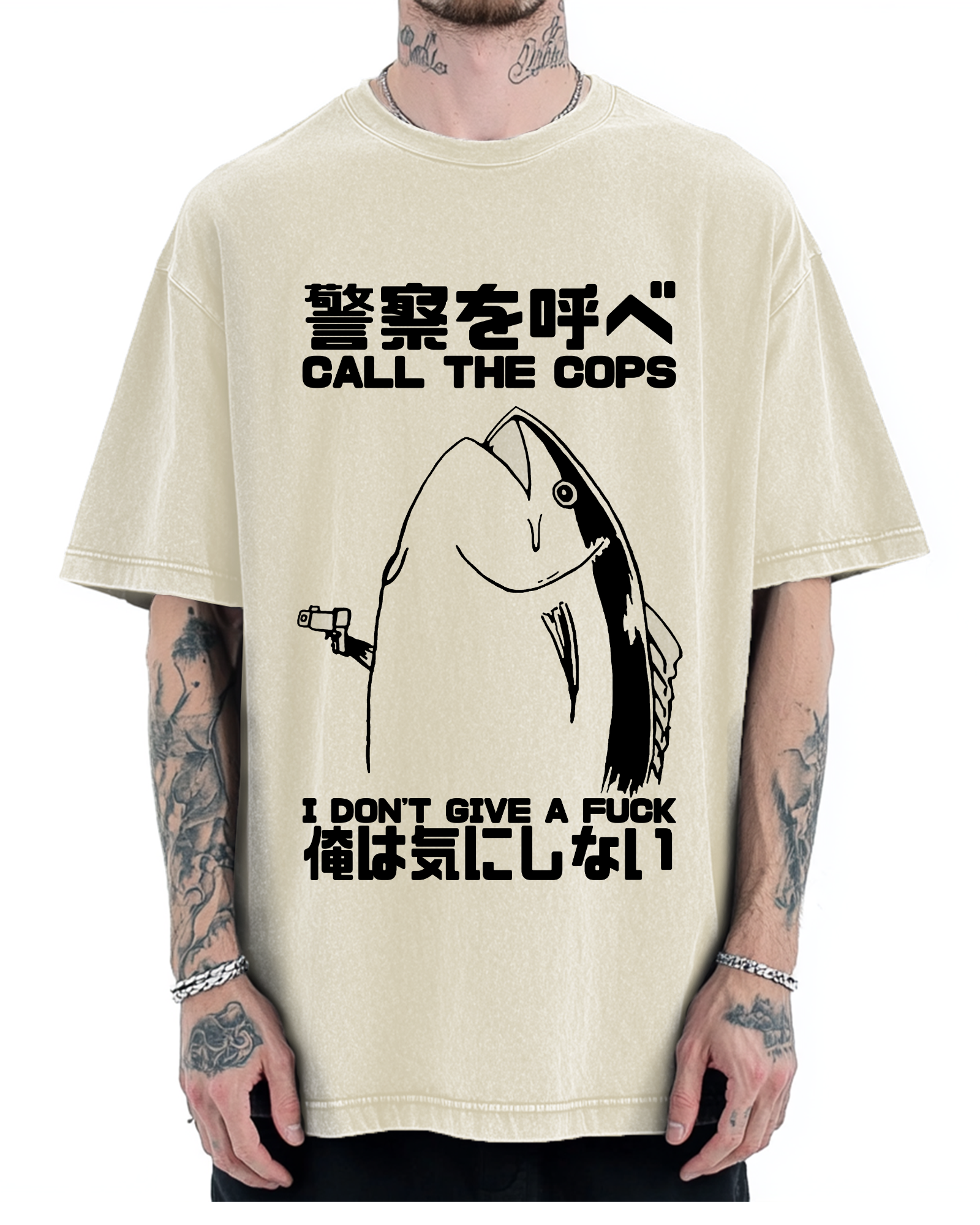 Call the cops I don't give a fxxk Vintage Washed T-shirt
