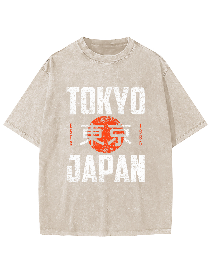 Tokyo Script in Japan Vintage Distressed T-shirt-Zazasy
