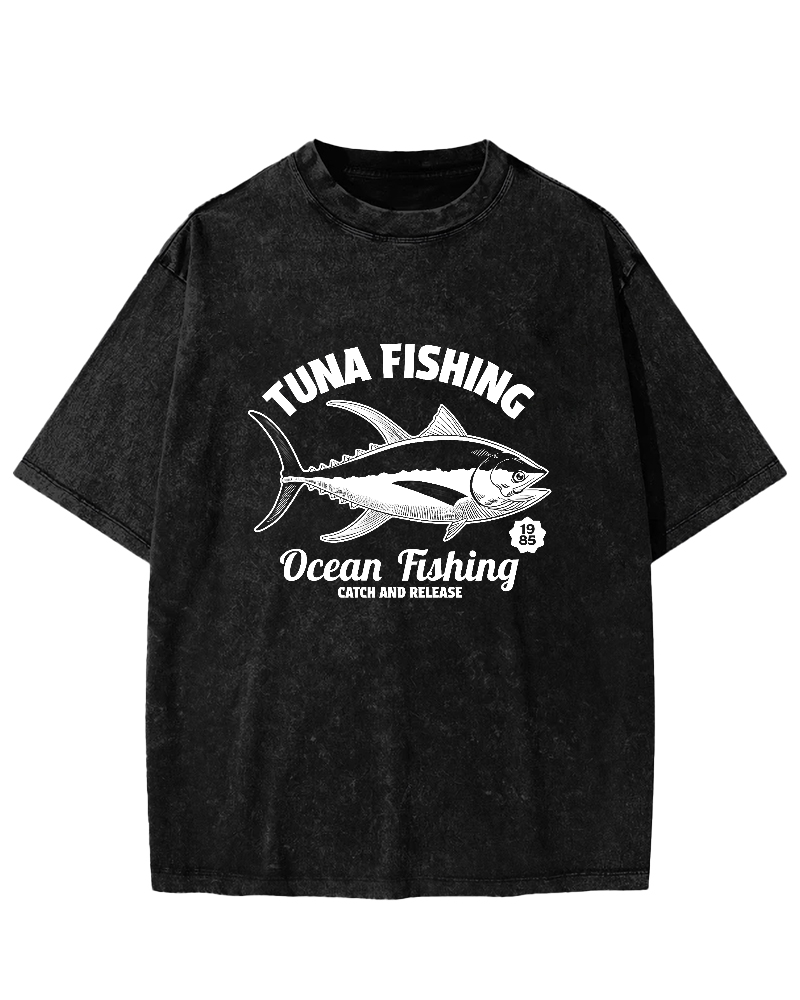 Tuna Japanese Washed T-shirt-Zazasy