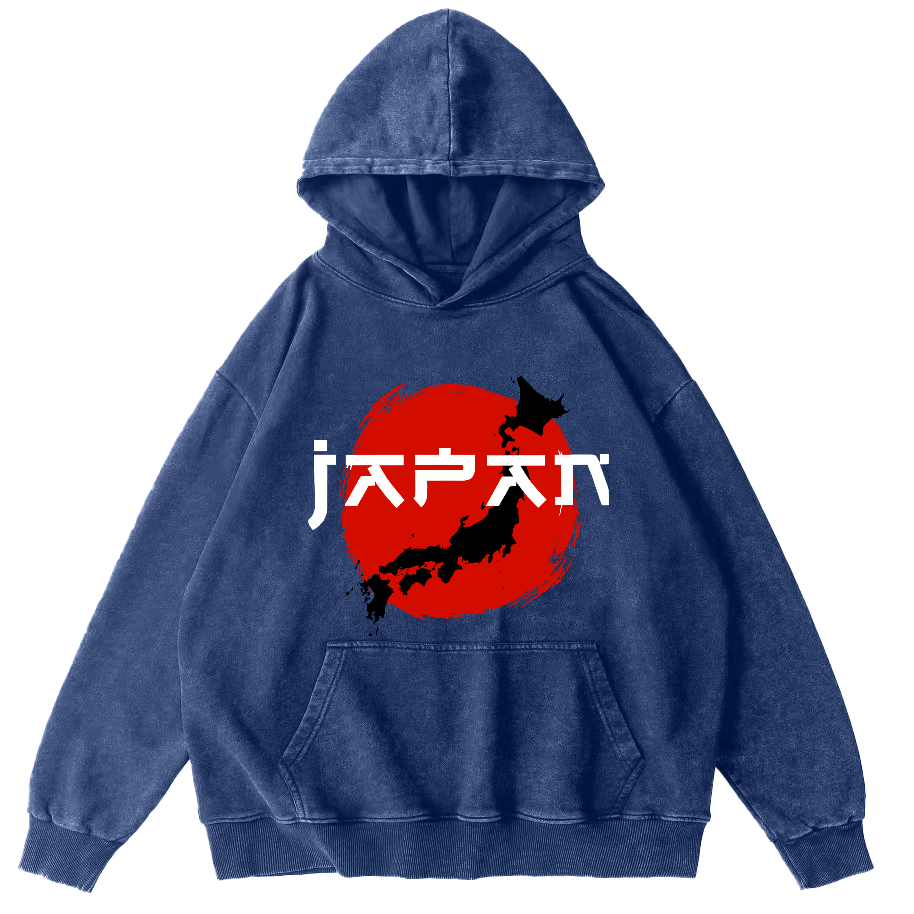 Edo Period  Vintage Washed Hoodie-Zazasy