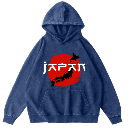 Edo Period  Vintage Washed Hoodie-Zazasy