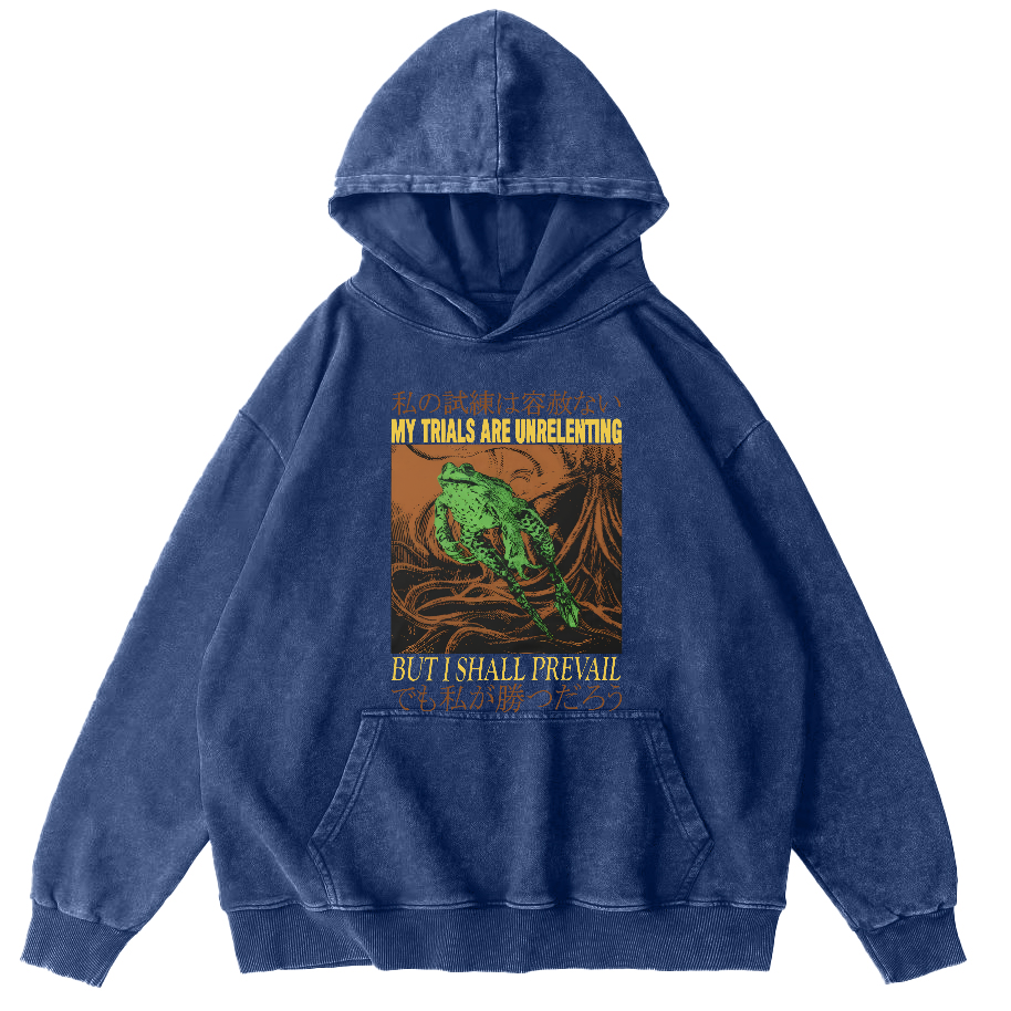 Jumping Frog Vintage Distressed Hoodie-Zazasy