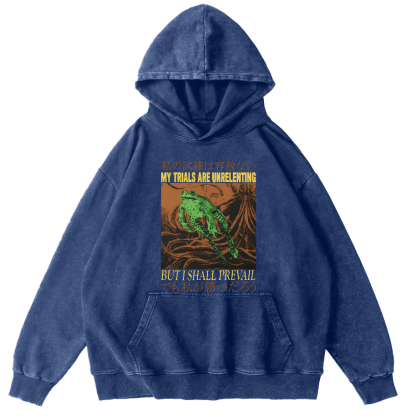 Jumping Frog Vintage Distressed Hoodie-Zazasy