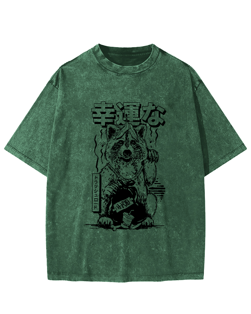 Lucky Japanese Vintage Distressed T-shirt-Zazasy