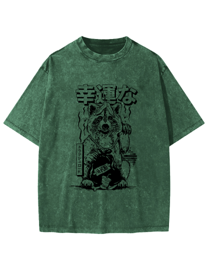 Lucky Japanese Vintage Distressed T-shirt-Zazasy