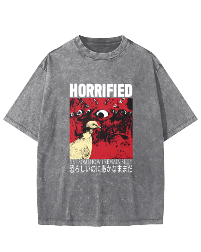 Abstract Pigeon Pattern Japanese Style Vintage Distressed T-shirt-Zazasy