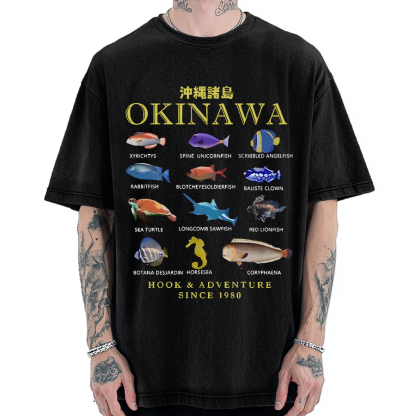 Okinawa Islands Fish Vintage Washed T-shirt