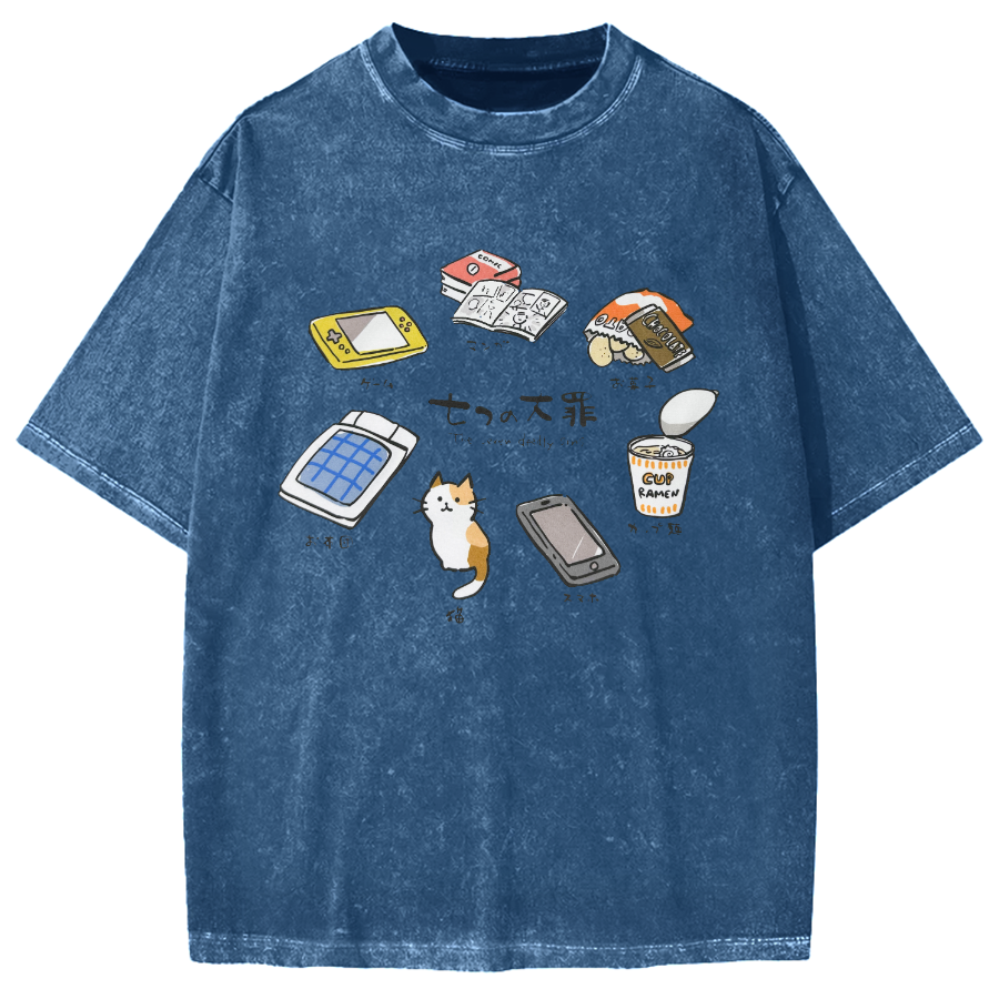 The Seven Deadly Sins Japanese Vintage Washed T-shirt