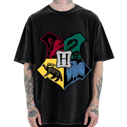 Animal Heraldry Shield Vintage Washed T-shirt