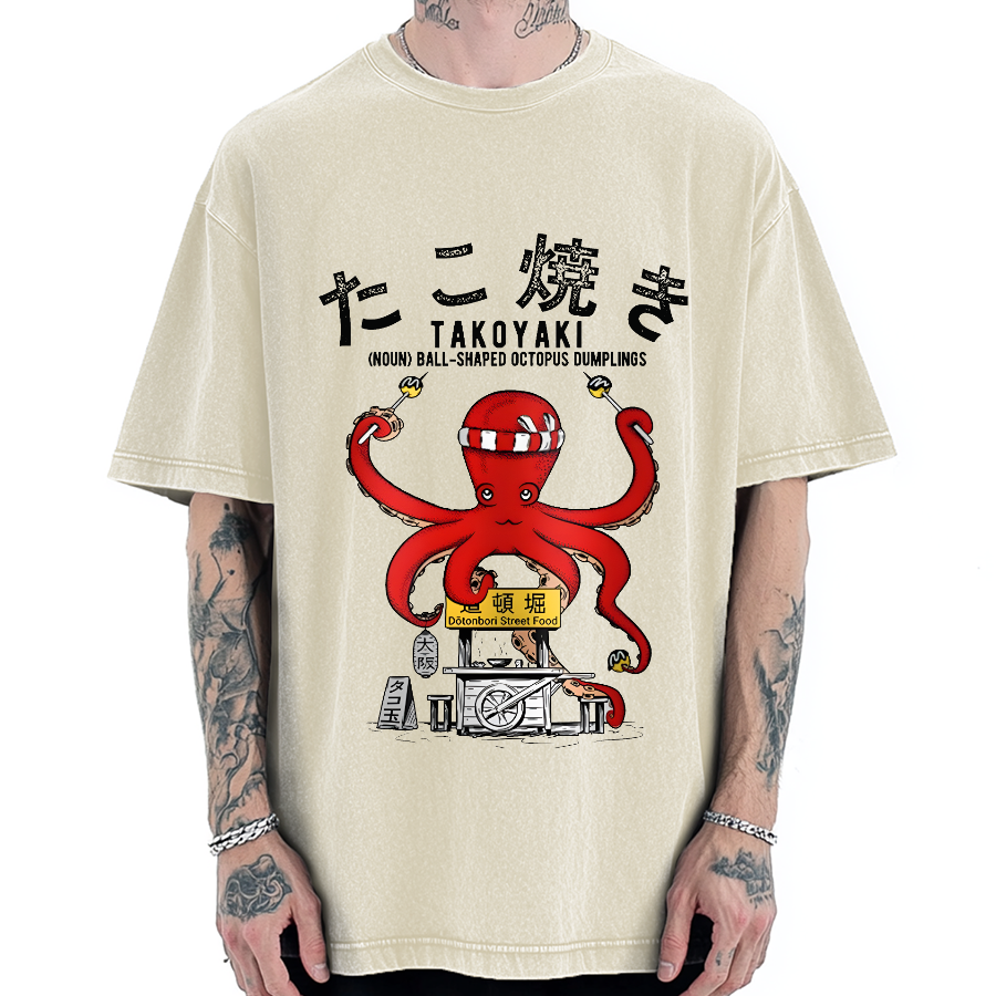 Takoyaki Octopus Balls Vintage Washed T-shirt