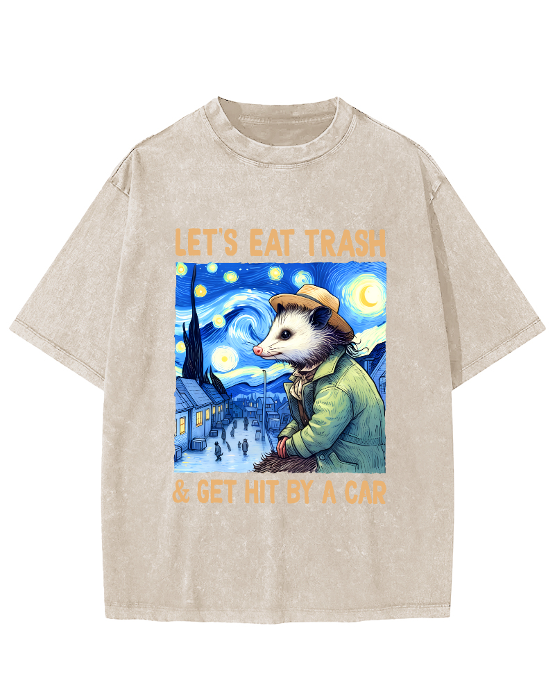 Lets Eat Trash Vintage Distressed T-shirt-Zazasy