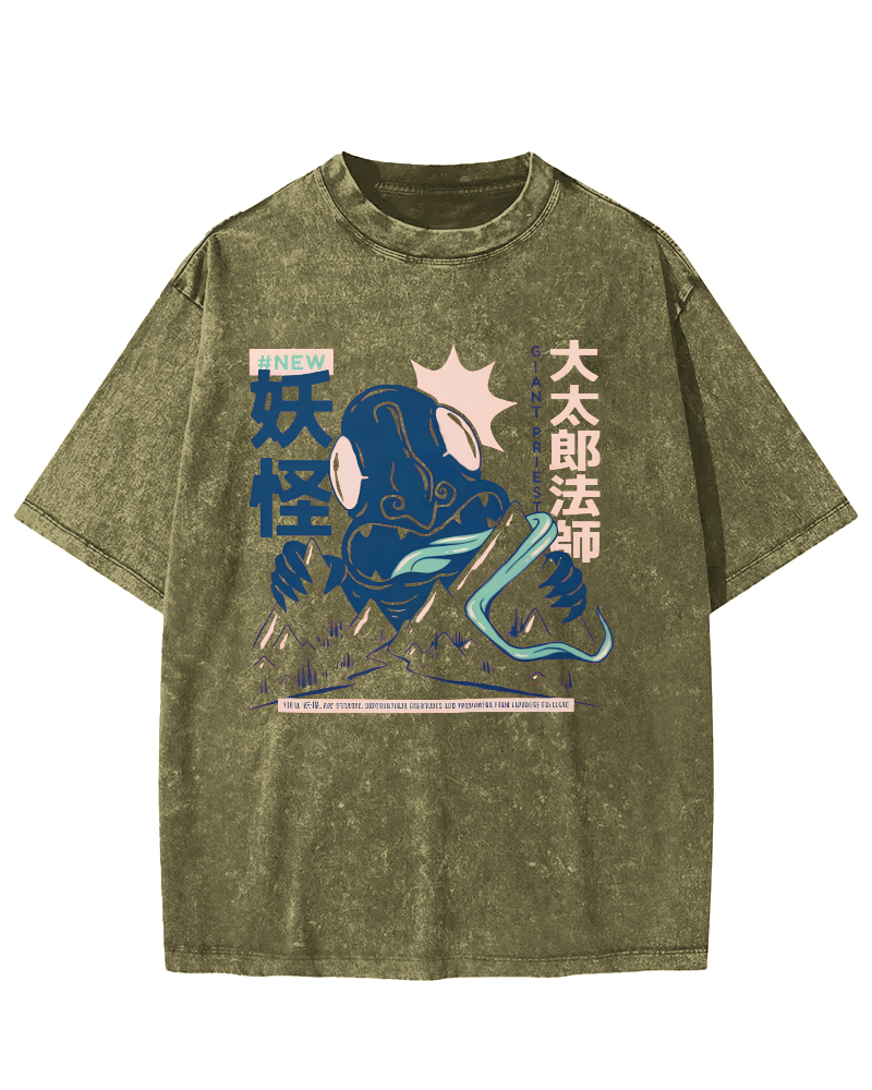 Taro Mage Monster Vintage Distressed T-shirt-Zazasy
