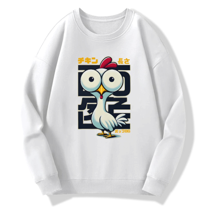 Interesting Big eyed Chicken Cotton Pullover Sweatshirt