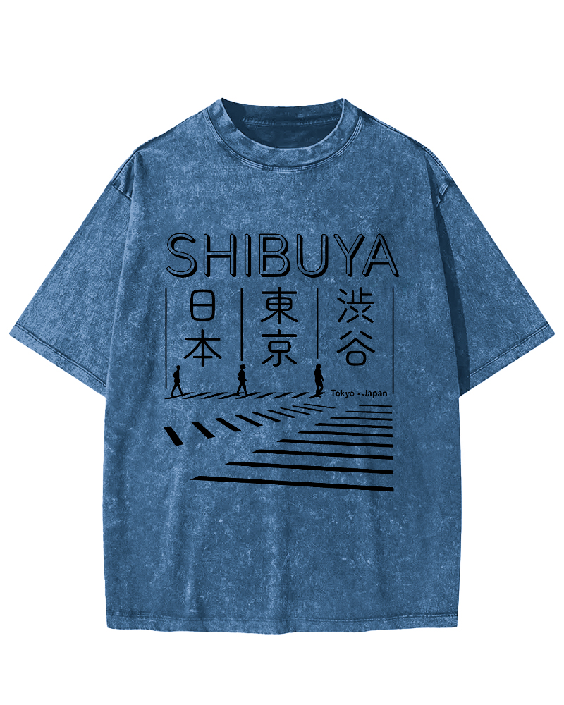 Shibuya Vintage Washed T-shirt-Zazasy