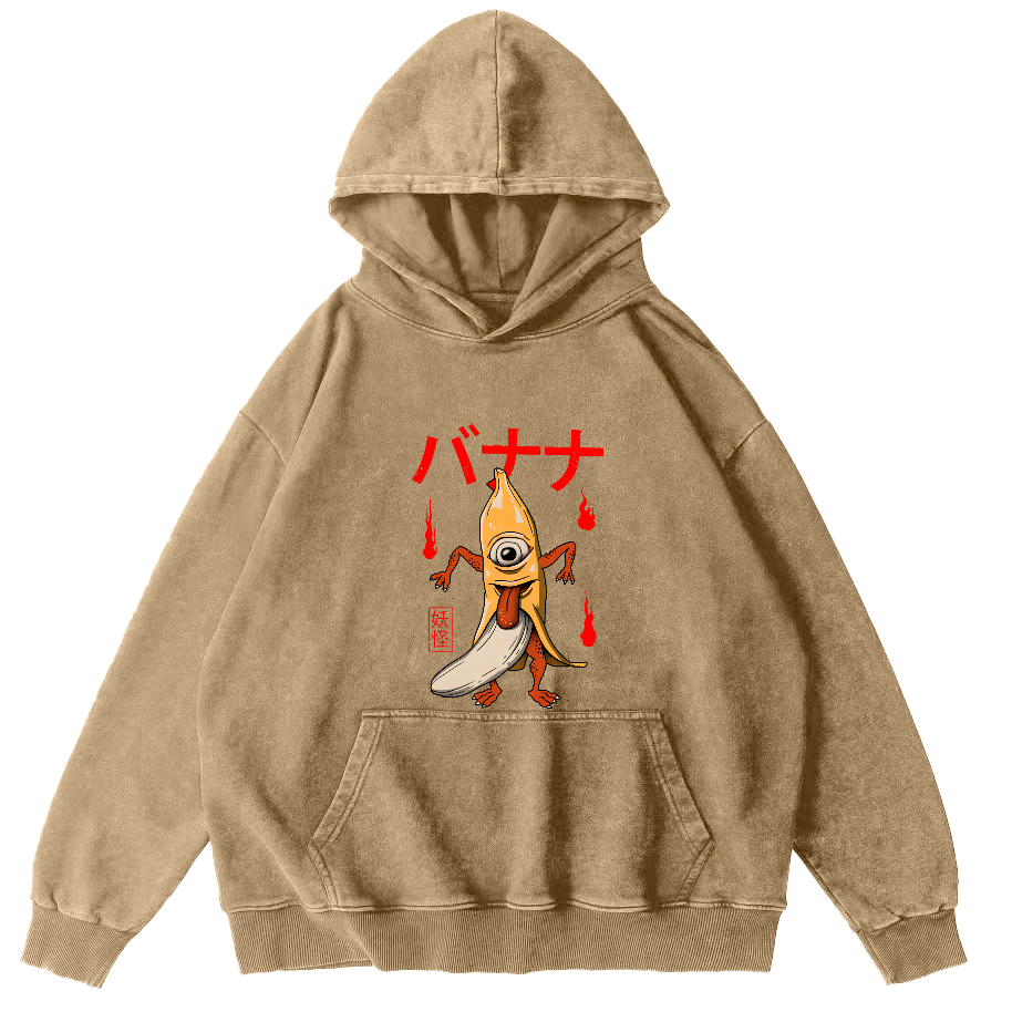 Banana Monster Japanese Vintage Distressed Hoodie-Zazasy